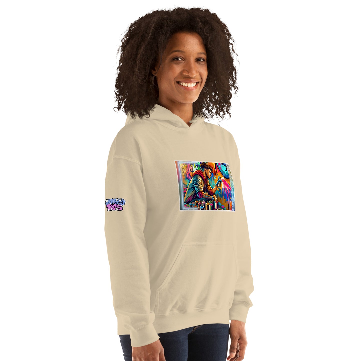 GraffyTees Vandal Artist Creating a Mural Unisex Hoodie