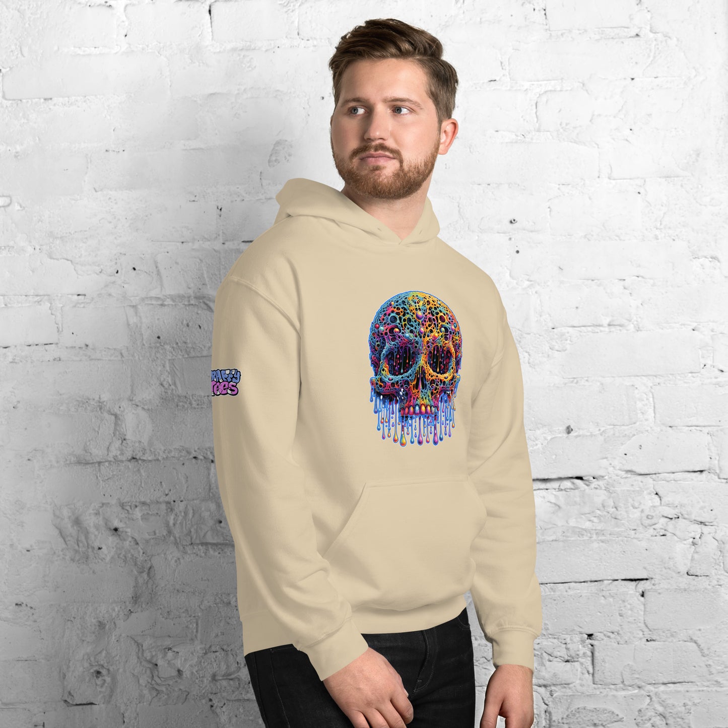 GraffyTees Colorful dripping Skull Unisex Hoodie