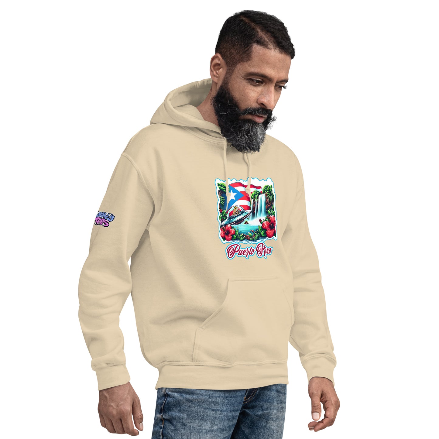 Graffytees Puerto Rico Coqui in UFO Unisex Hoodie