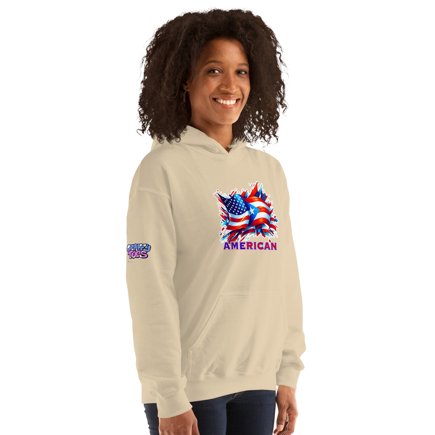 Graffytees AME-RICAN graffiti flags US-PR Unisex Hoodie