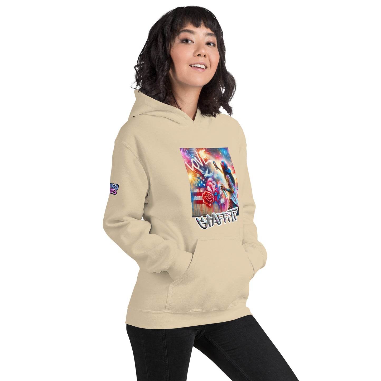 Graffytees Lady Vandal Love Message Unisex Hoodie