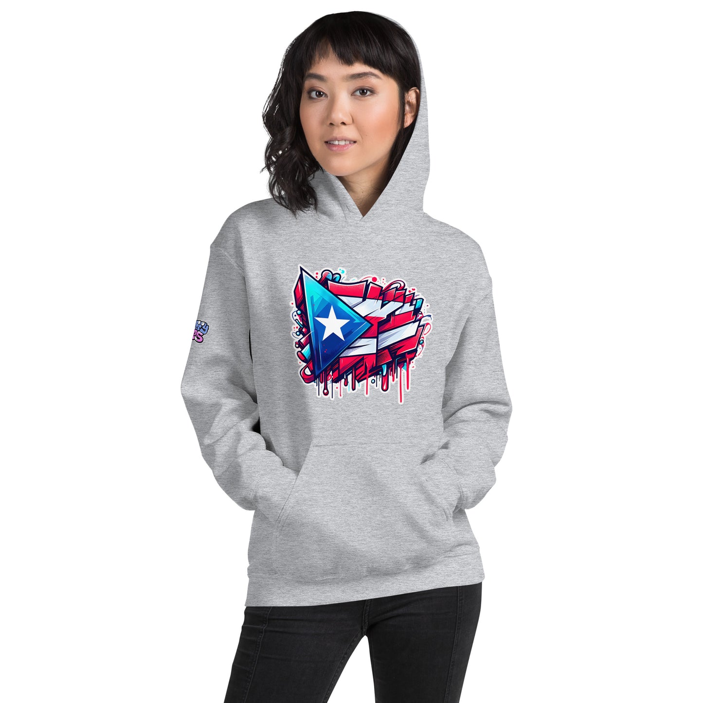 Graffytees graffiti Puerto Rican Flag Unisex Hoodie