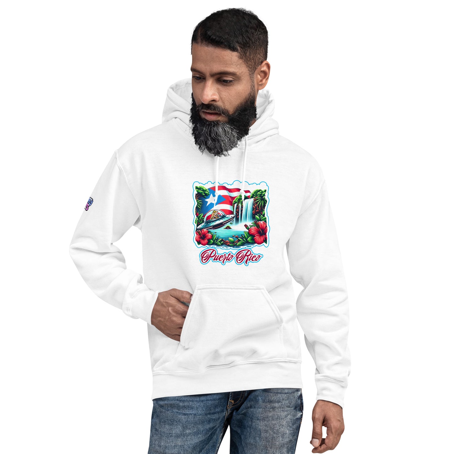 Graffytees Puerto Rico Coqui in UFO Unisex Hoodie