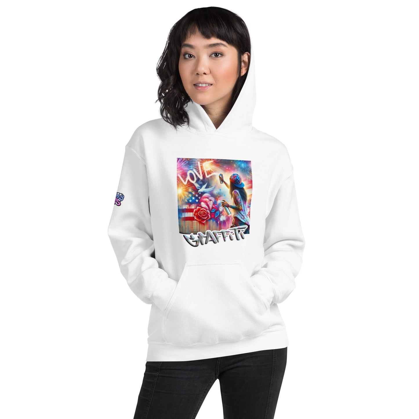 Graffytees Lady Vandal Love Message Unisex Hoodie