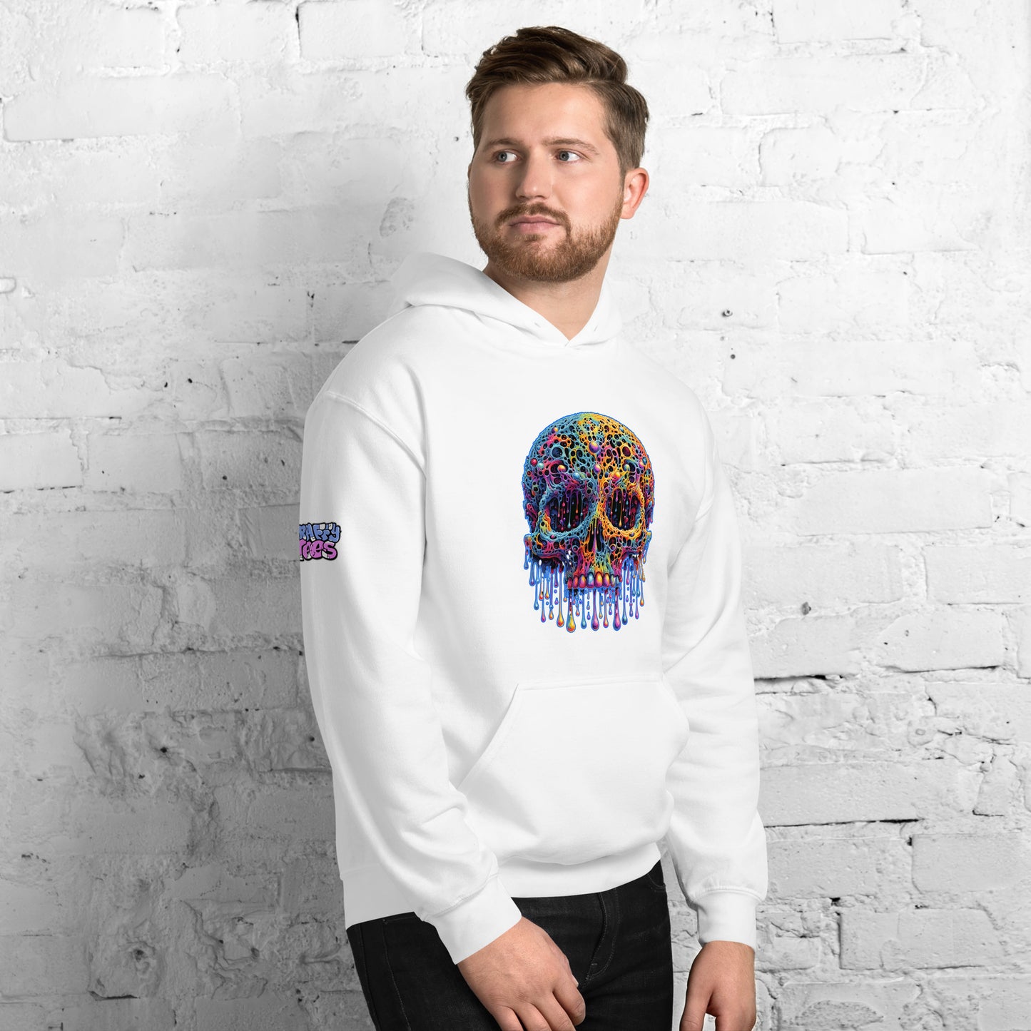 GraffyTees Colorful dripping Skull Unisex Hoodie