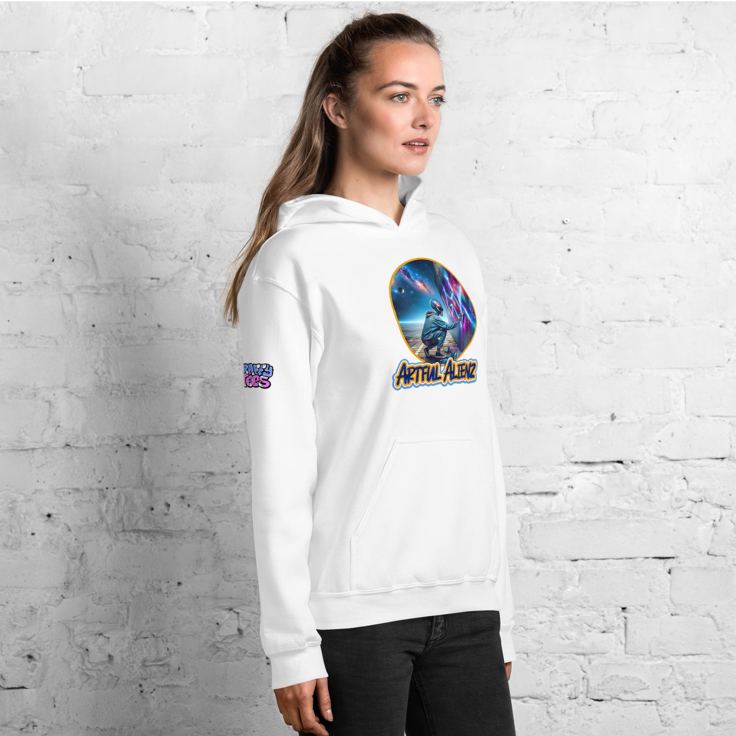 Artful Alienz Alien Graffiti artist Unisex Hoodie