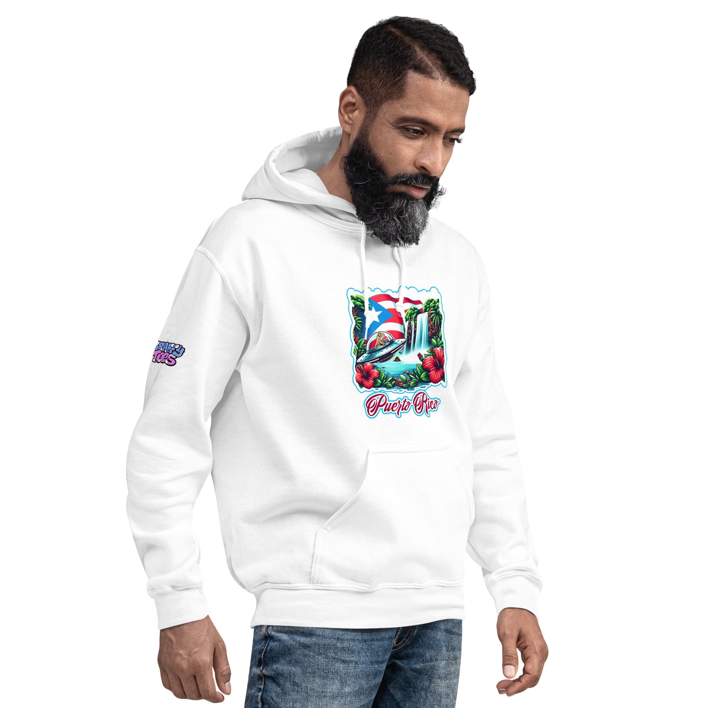 Graffytees Puerto Rico Coqui in UFO Unisex Hoodie
