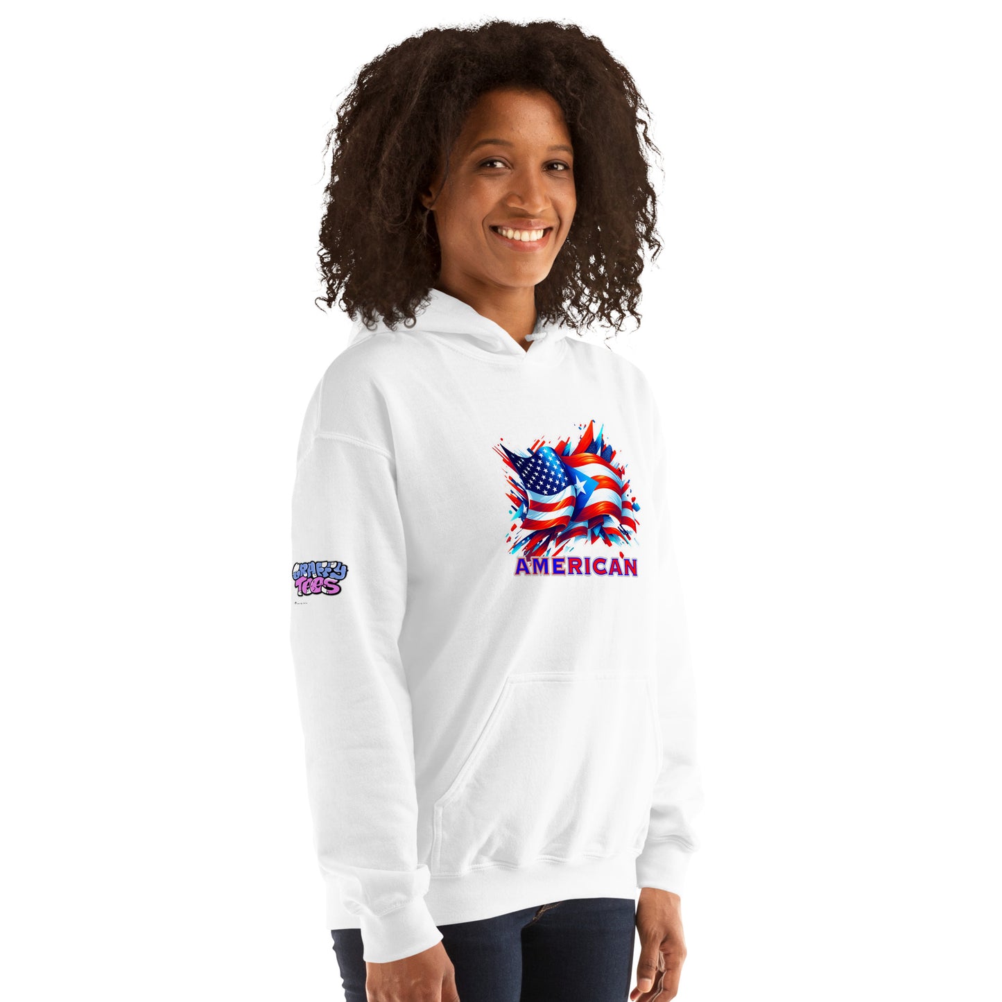 Graffytees AME-RICAN graffiti flags US-PR Unisex Hoodie