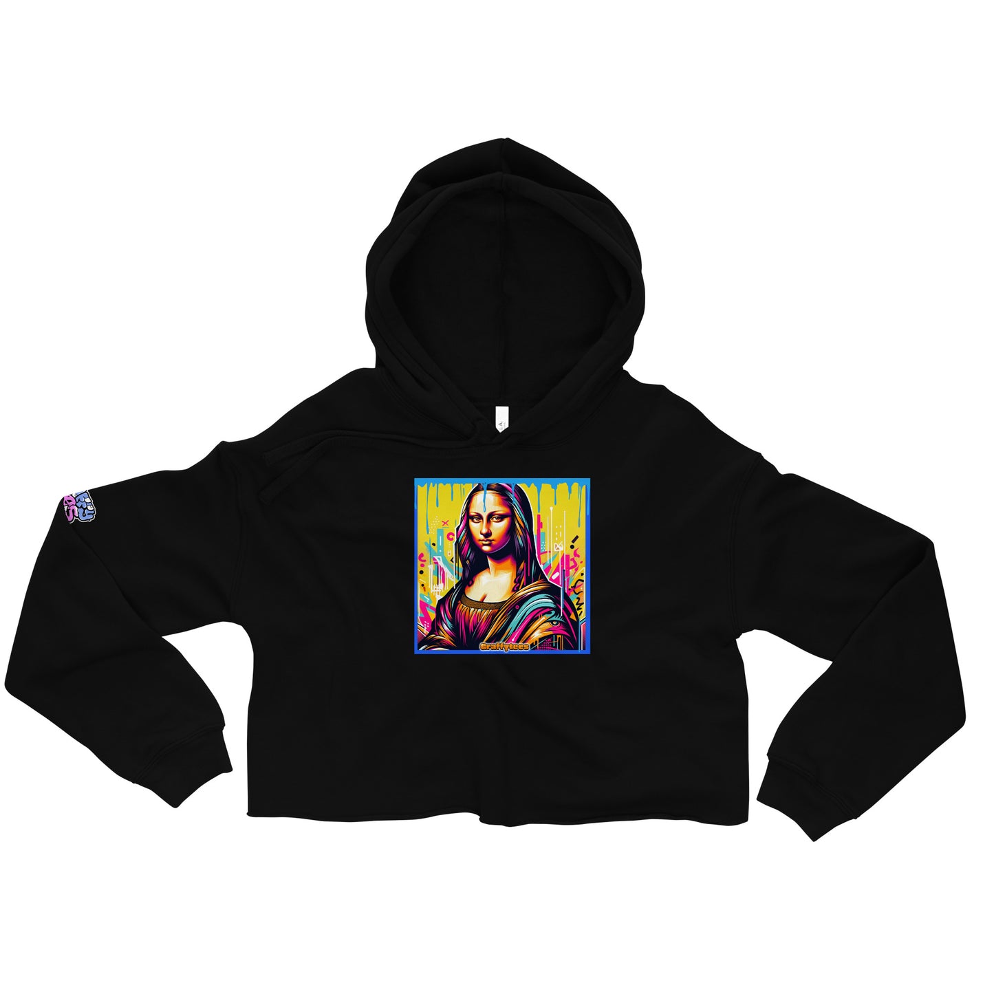 Graffiti Mona Lisette Crop Hoodie