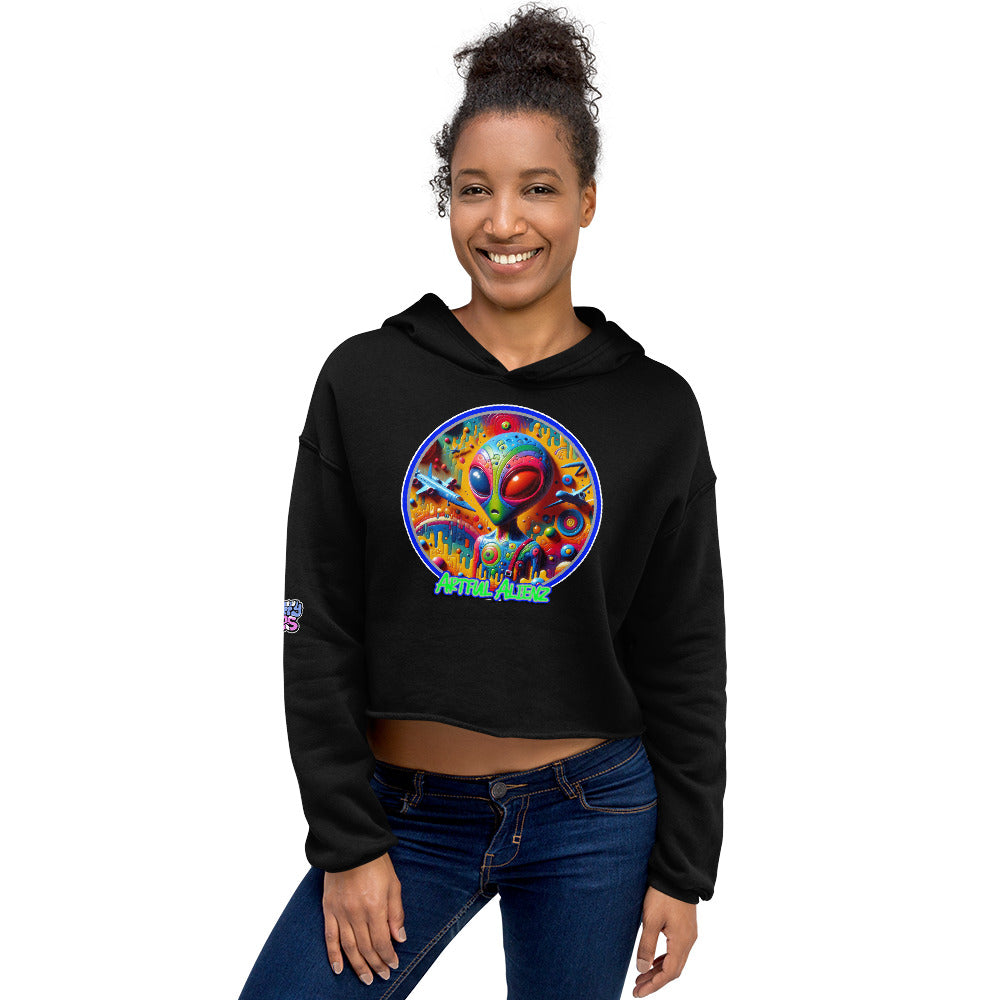 Graffiti Artful Alienz Crop Hoodie
