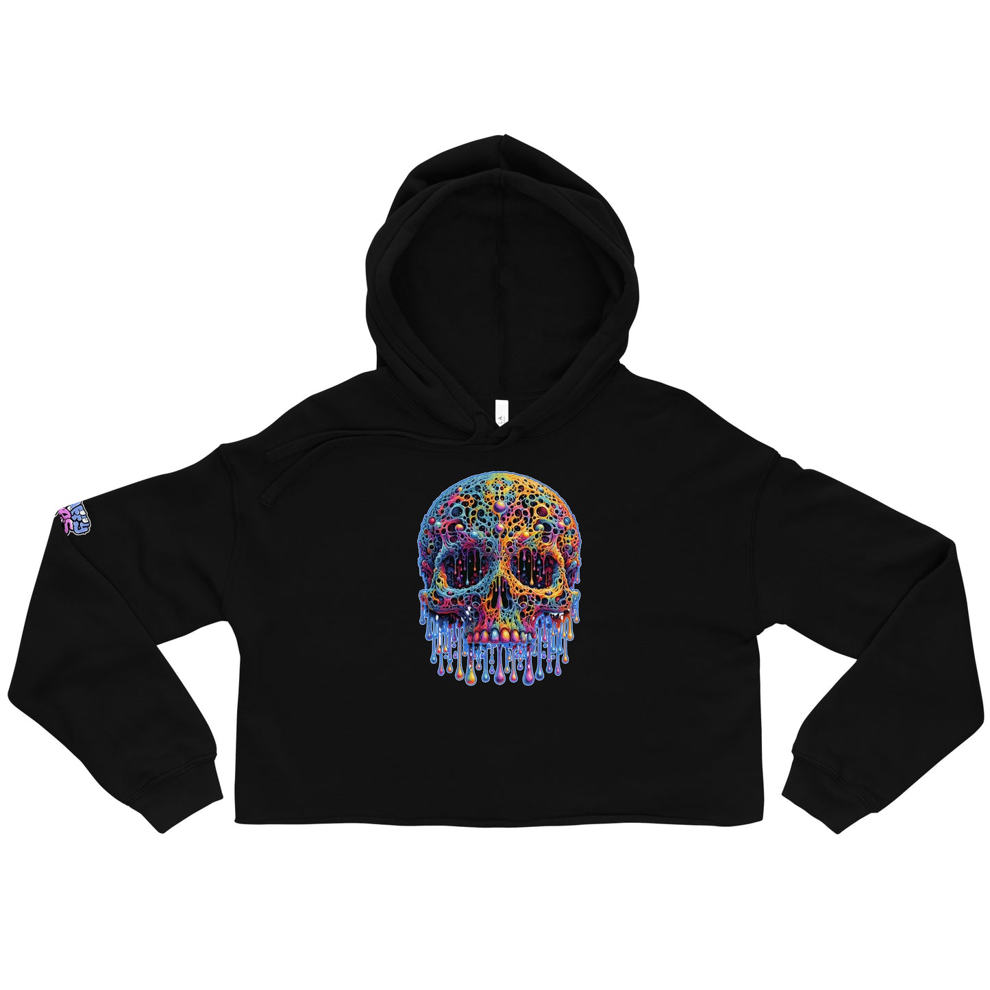 GraffyTees Colorful dripping Skull Crop Hoodie