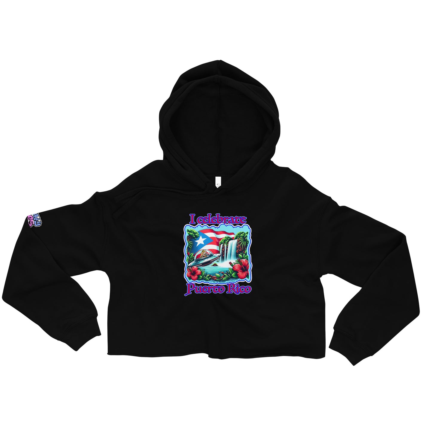Graffytees I Celebrate Puerto Rico Crop Hoodie