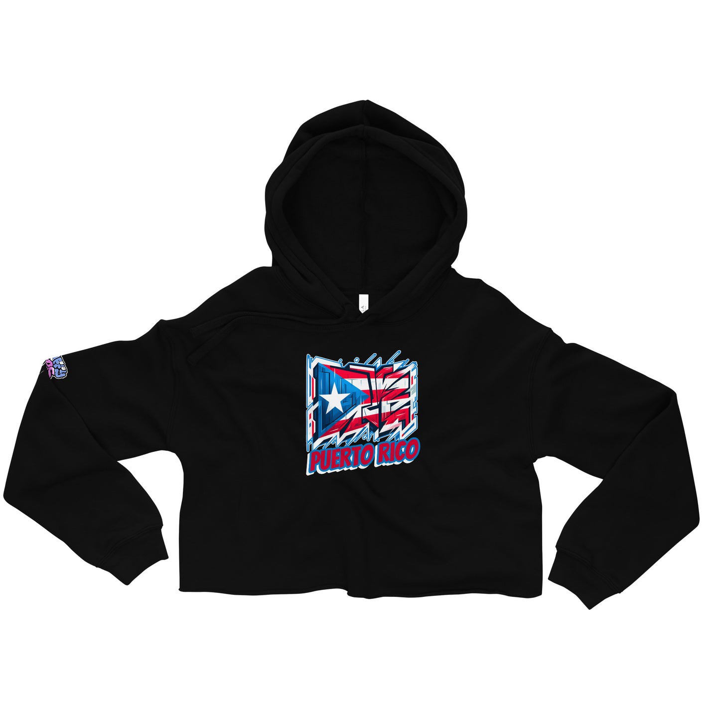 Graffytees Puerto Rico Graffiti flag Crop Hoodie