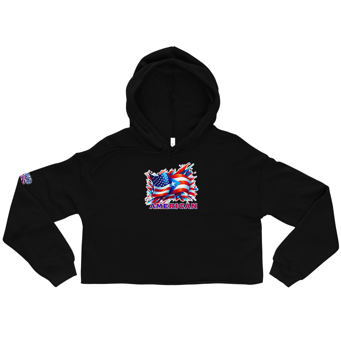Graffytees AME-RICAN flags US-PR Crop Hoodie