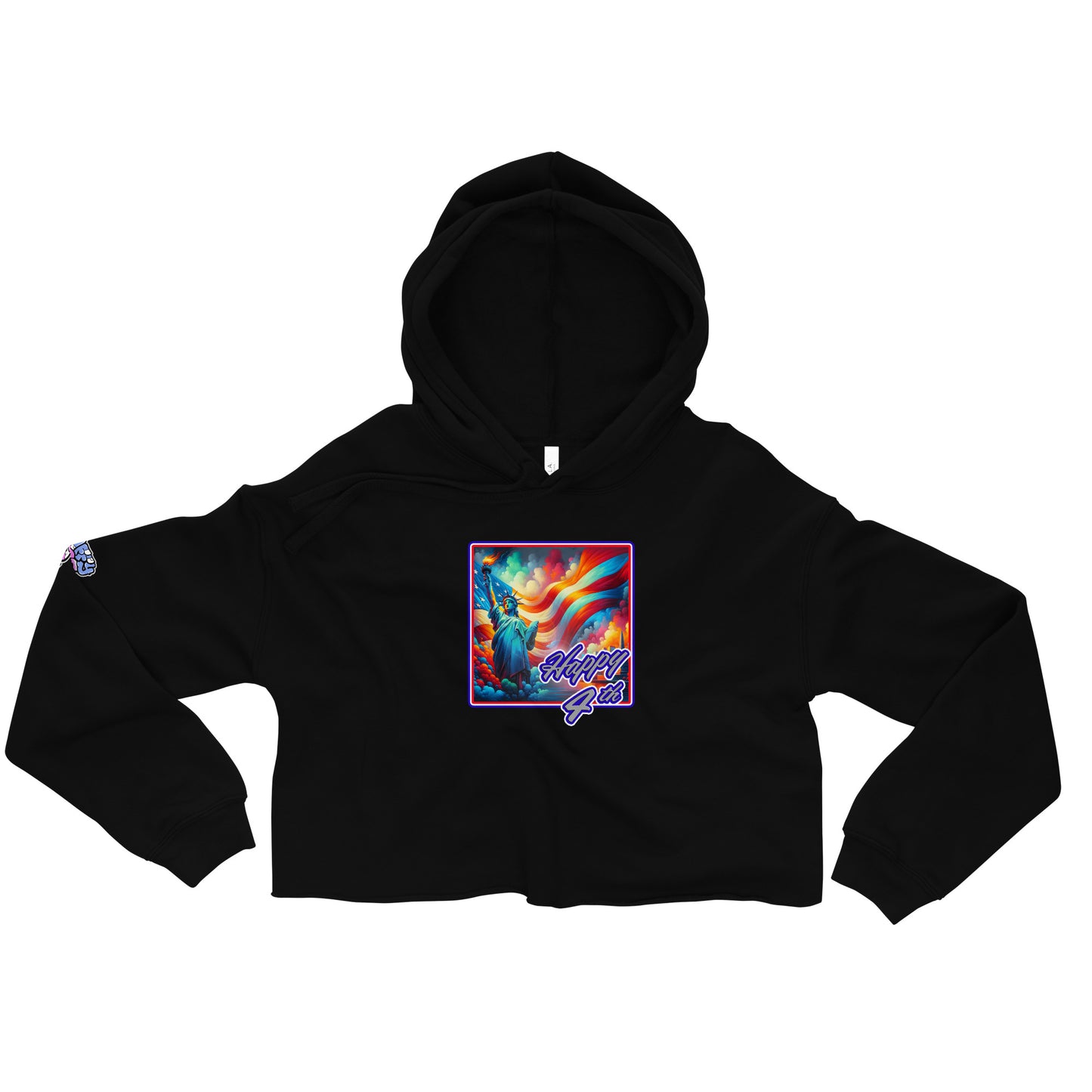Graffytees Happy 4th of July Crop Hoodie