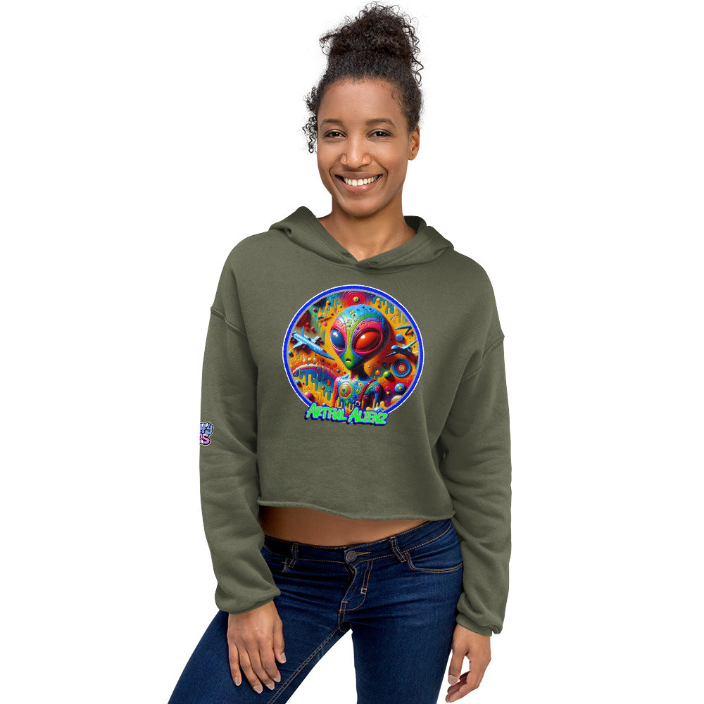 Graffiti Artful Alienz Crop Hoodie