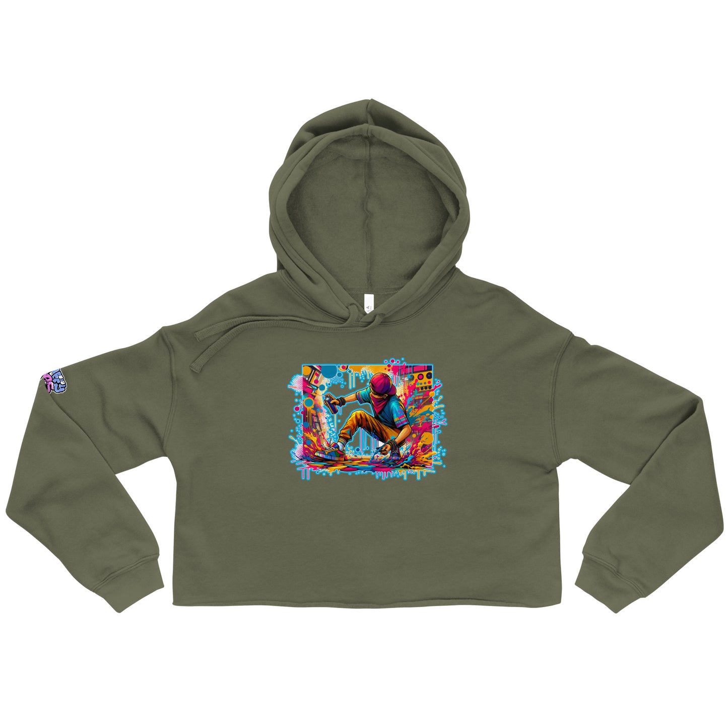 GraffyTees Vandal Artist full Color Crop Hoodie