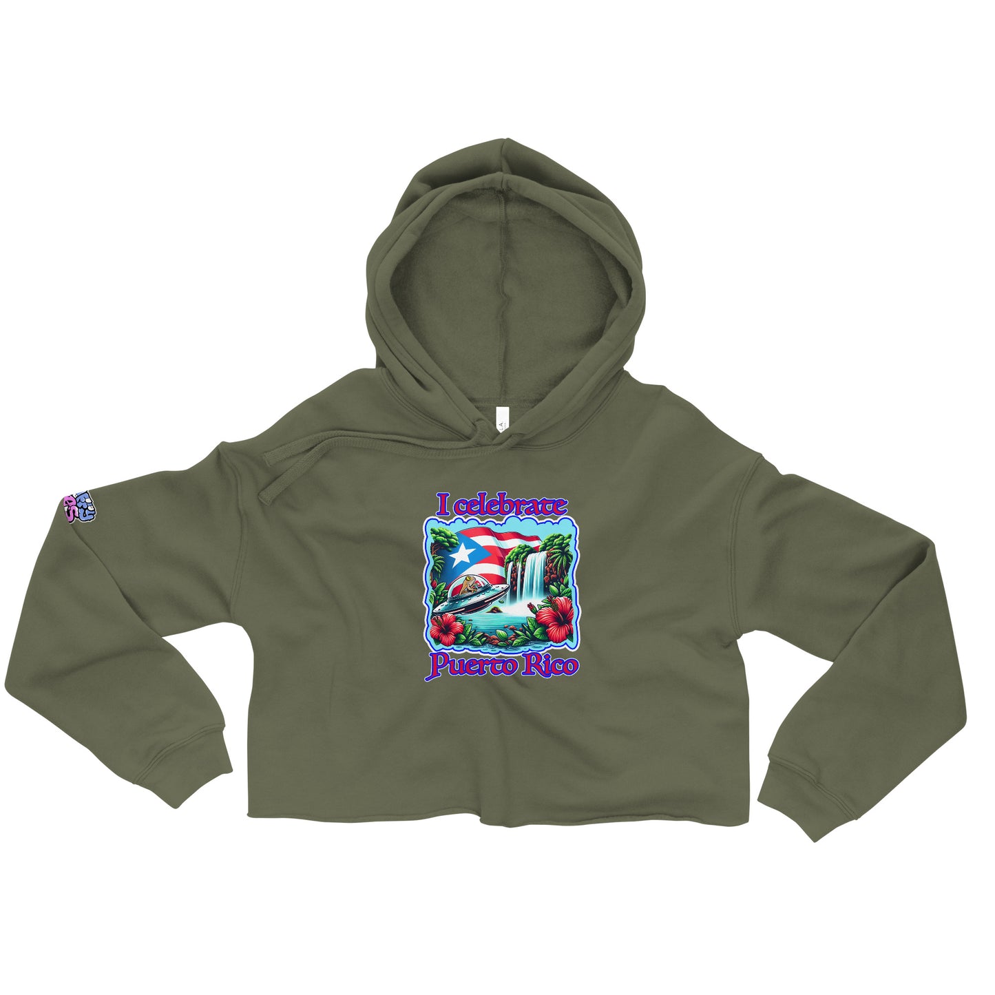 Graffytees I Celebrate Puerto Rico Crop Hoodie