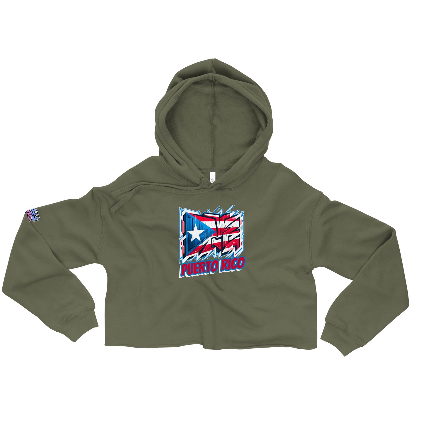 Graffytees Puerto Rico Graffiti flag Crop Hoodie