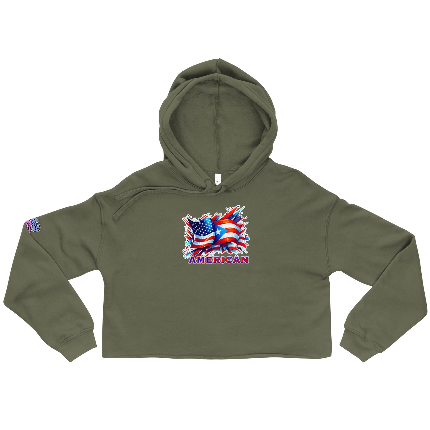 Graffytees AME-RICAN flags US-PR Crop Hoodie