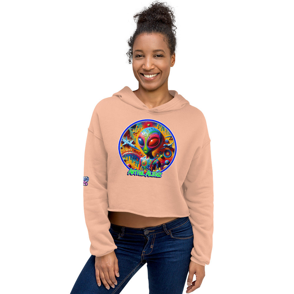 Graffiti Artful Alienz Crop Hoodie