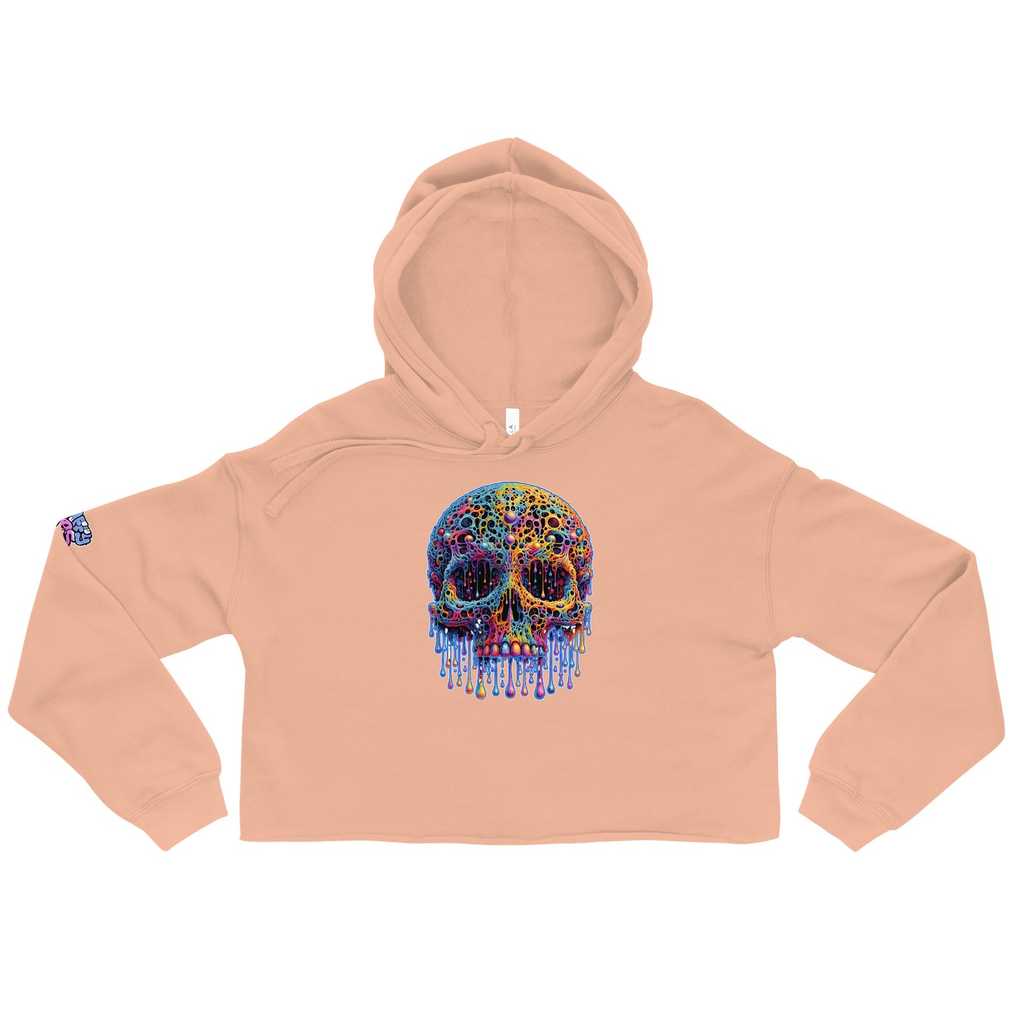 GraffyTees Colorful dripping Skull Crop Hoodie