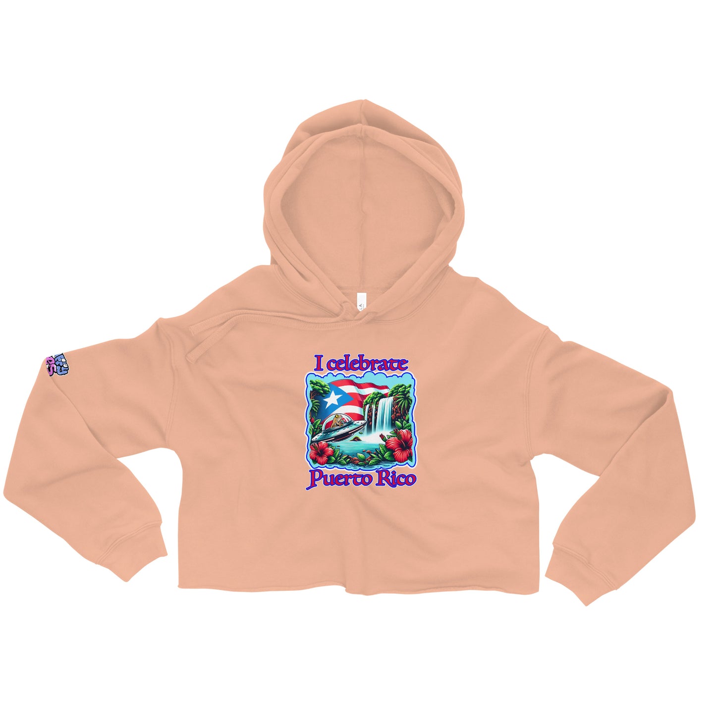 Graffytees I Celebrate Puerto Rico Crop Hoodie