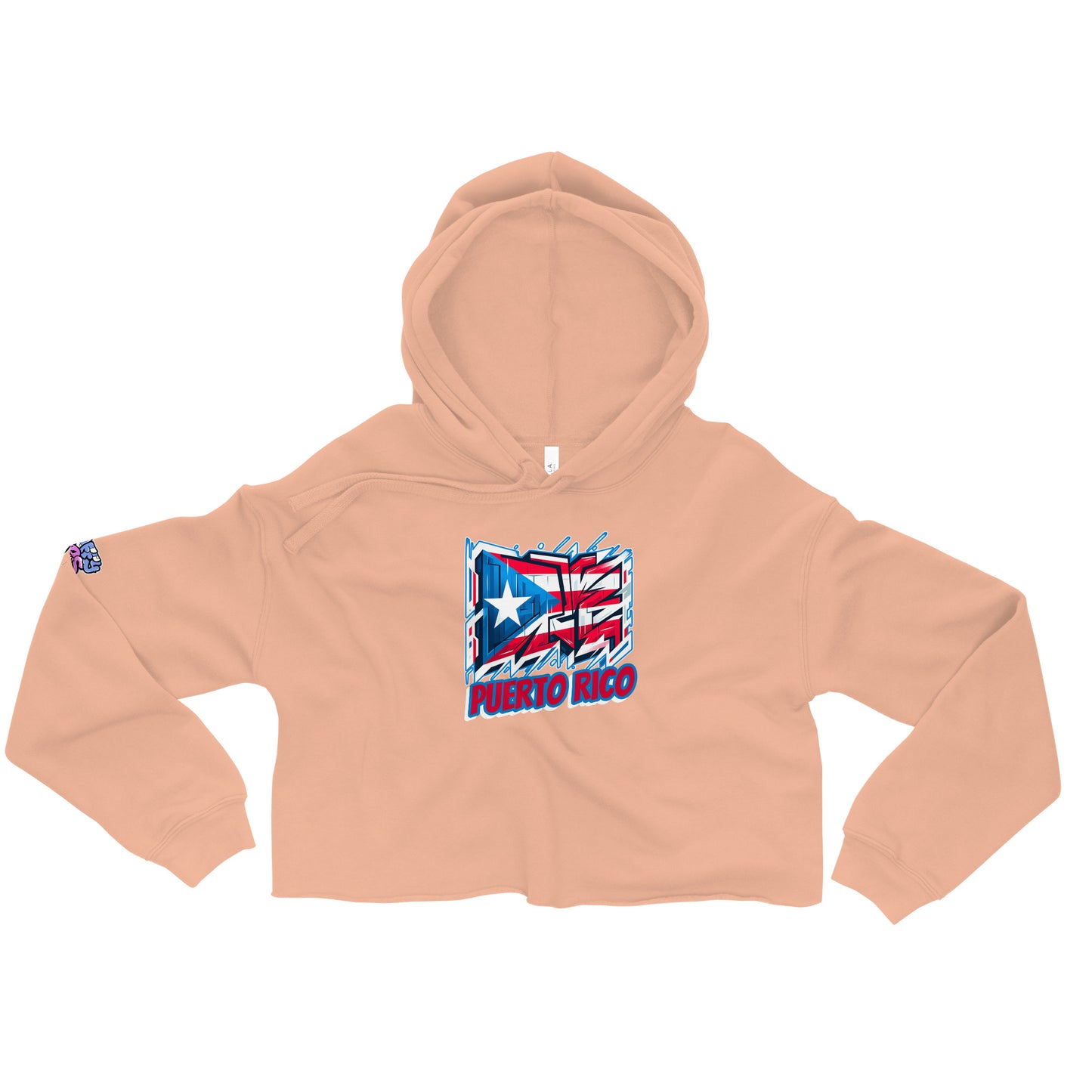 Graffytees Puerto Rico Graffiti flag Crop Hoodie