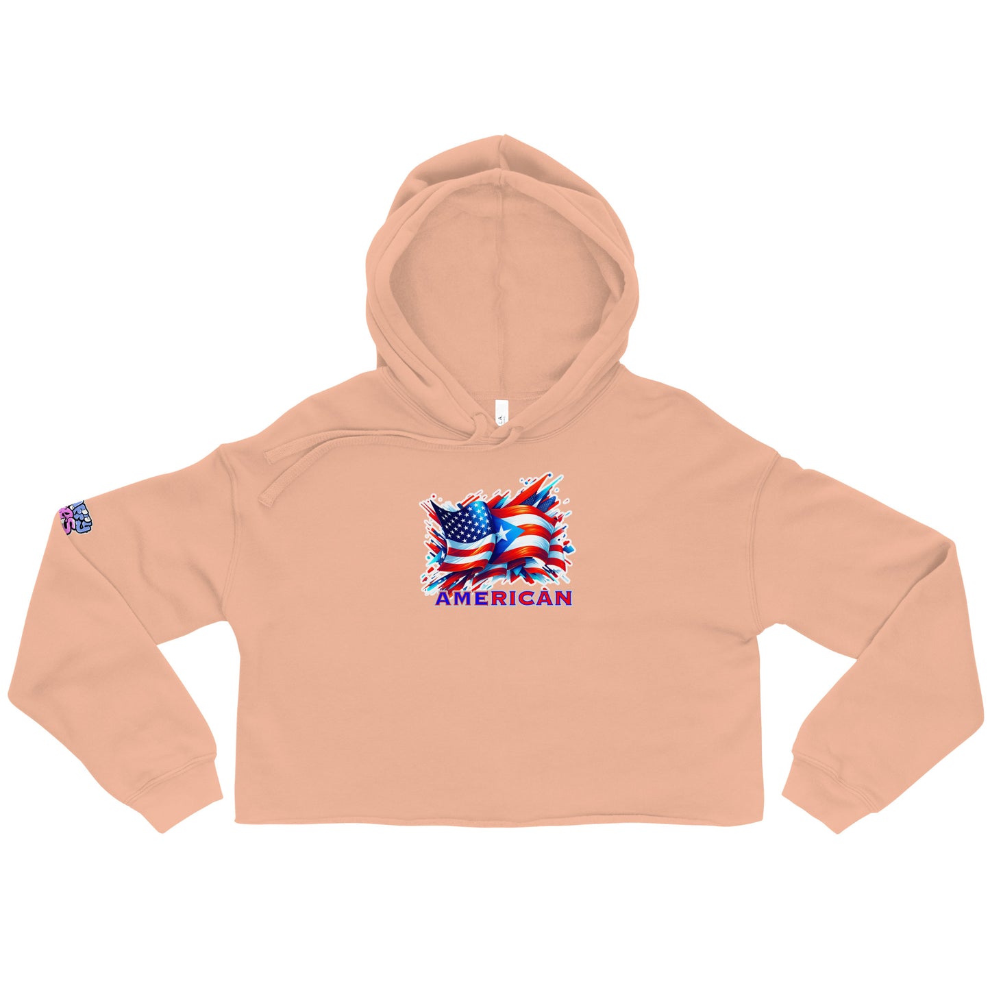 Graffytees AME-RICAN flags US-PR Crop Hoodie