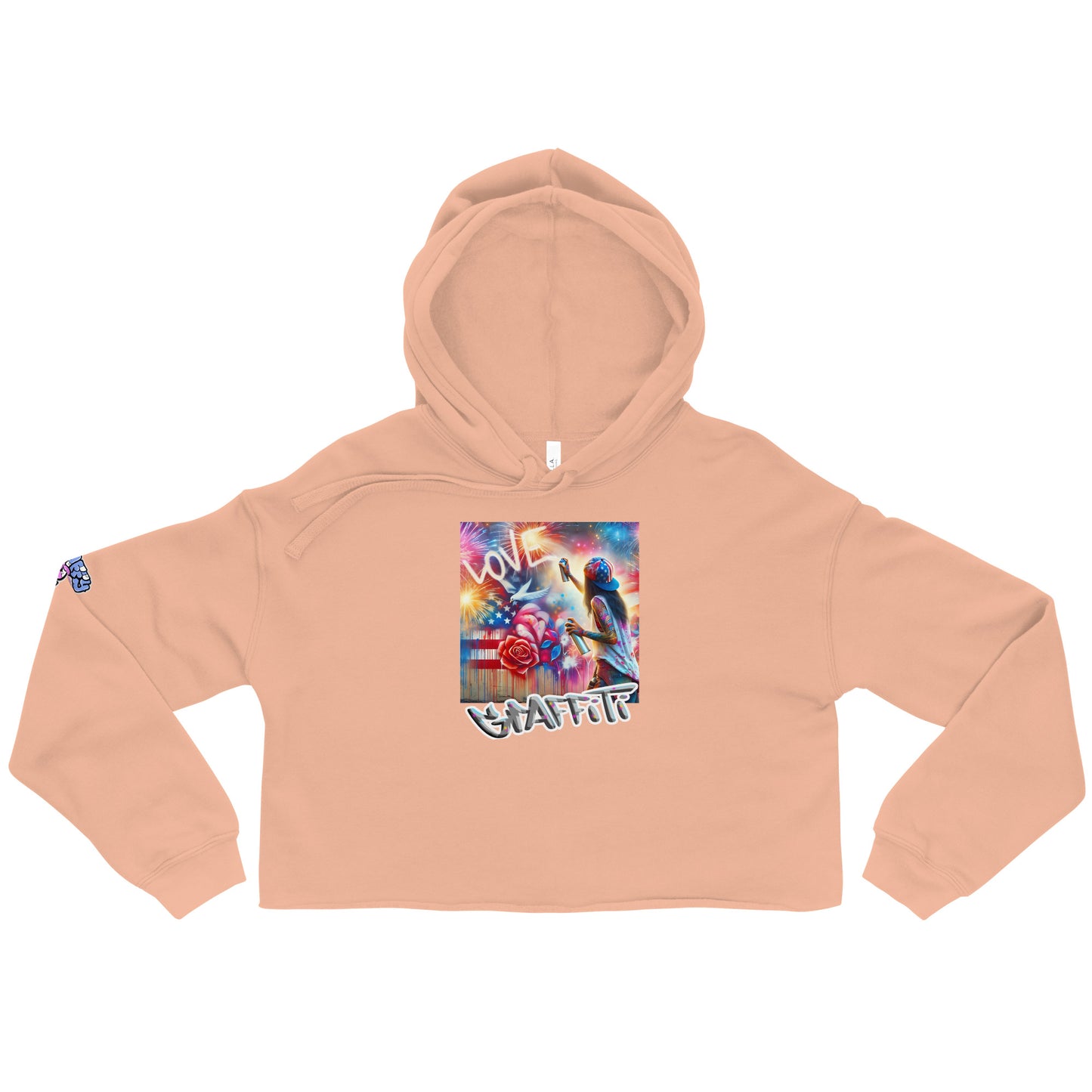 Graffytees Girl Artist inspired Graffiti Love Message Crop Hoodie