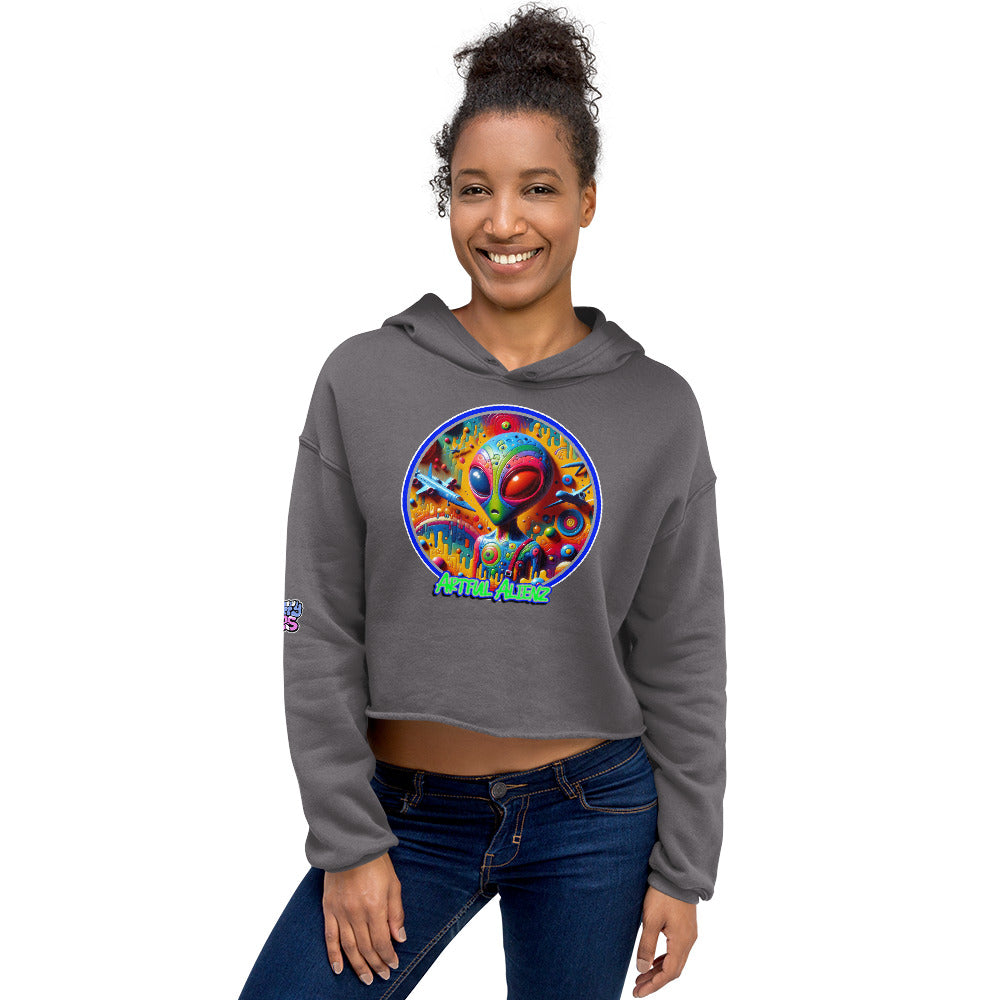 Graffiti Artful Alienz Crop Hoodie