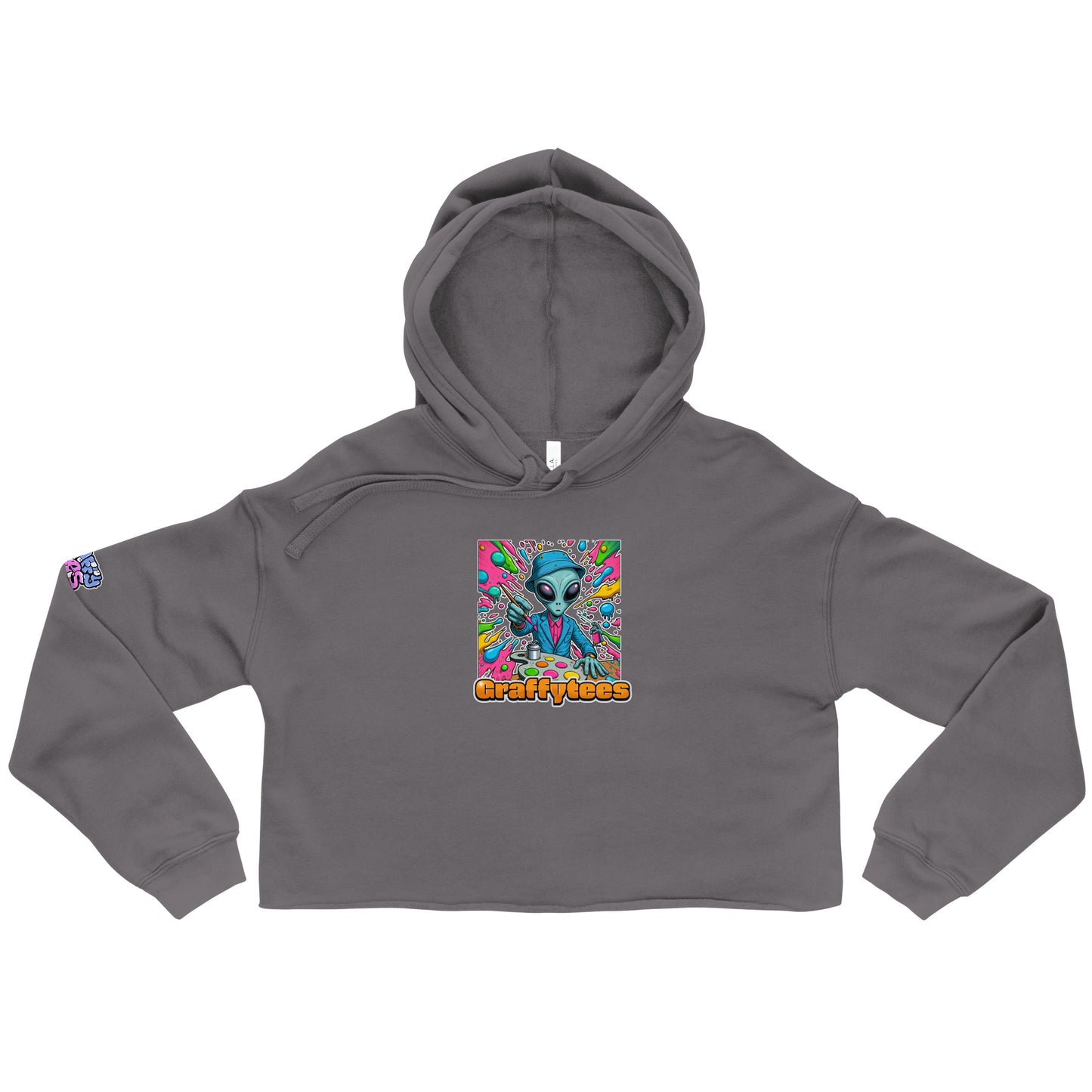 GraffyTees Alien painter W bucket hat Crop Hoodie
