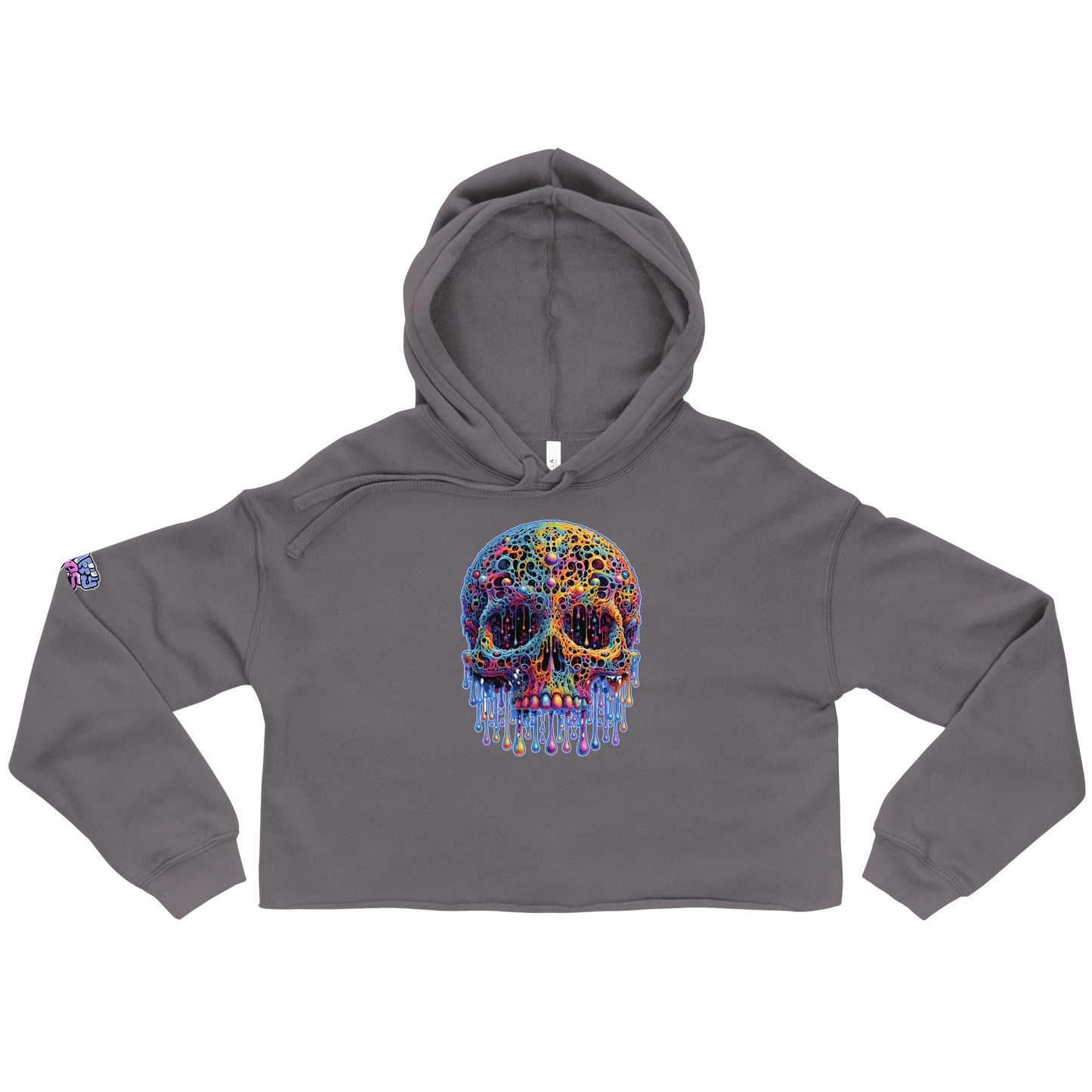 GraffyTees Colorful dripping Skull Crop Hoodie