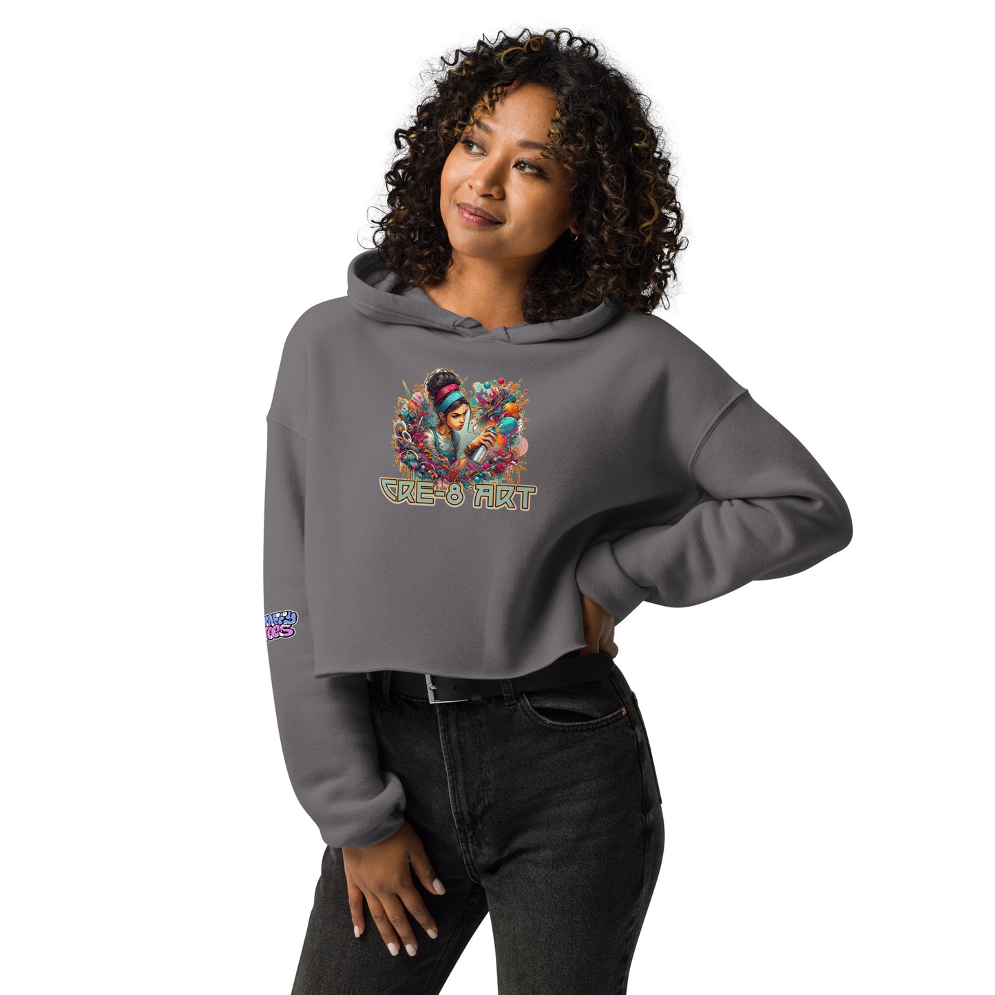 GraffyTees CRE-8 Art Girl Graff Artist Crop Hoodie