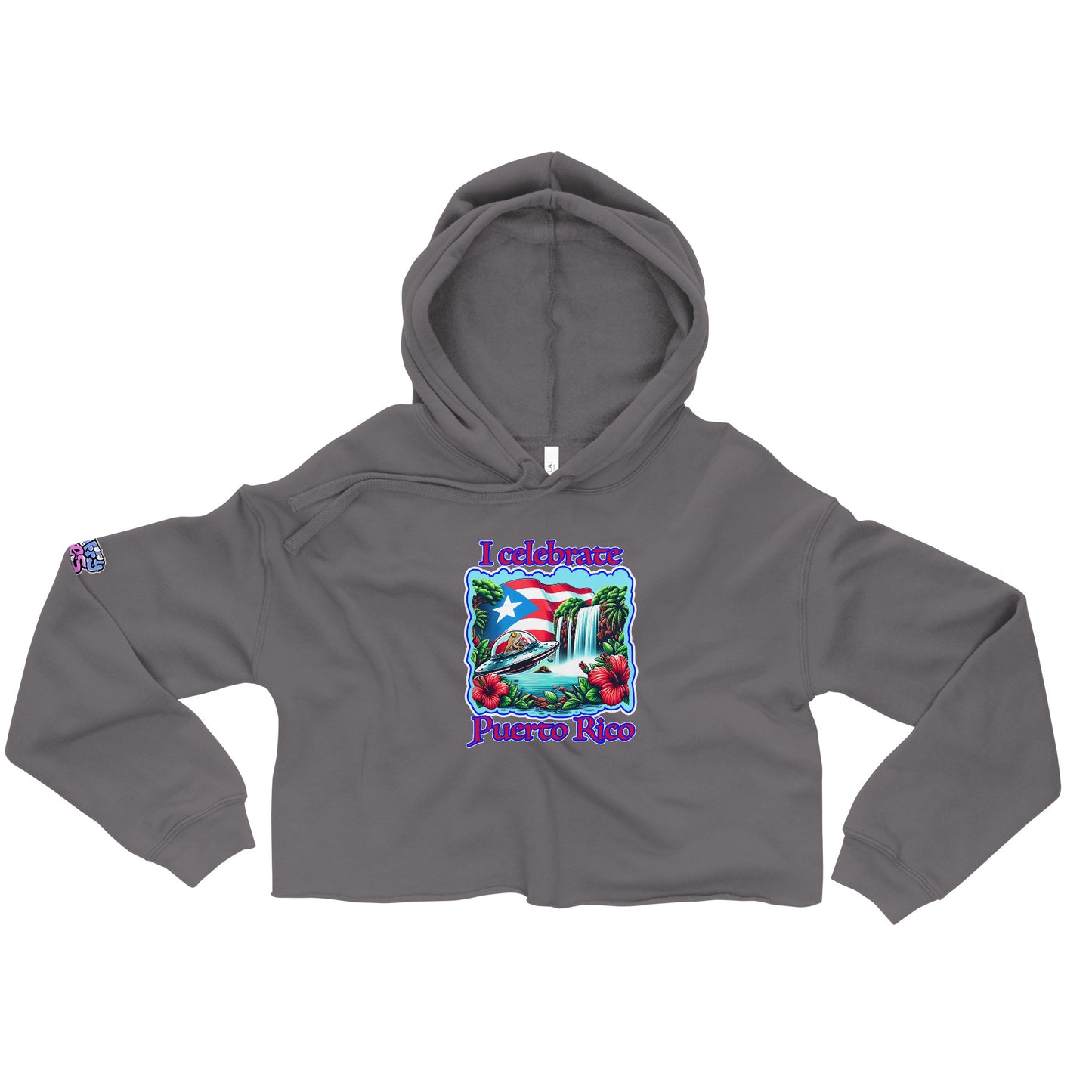 Graffytees I Celebrate Puerto Rico Crop Hoodie