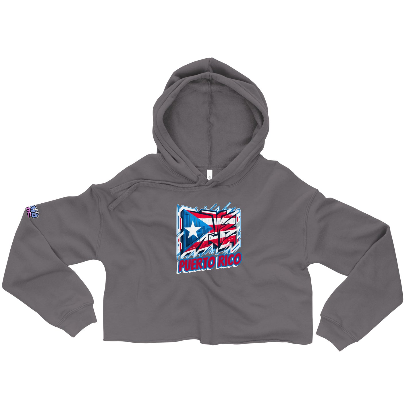 Graffytees Puerto Rico Graffiti flag Crop Hoodie