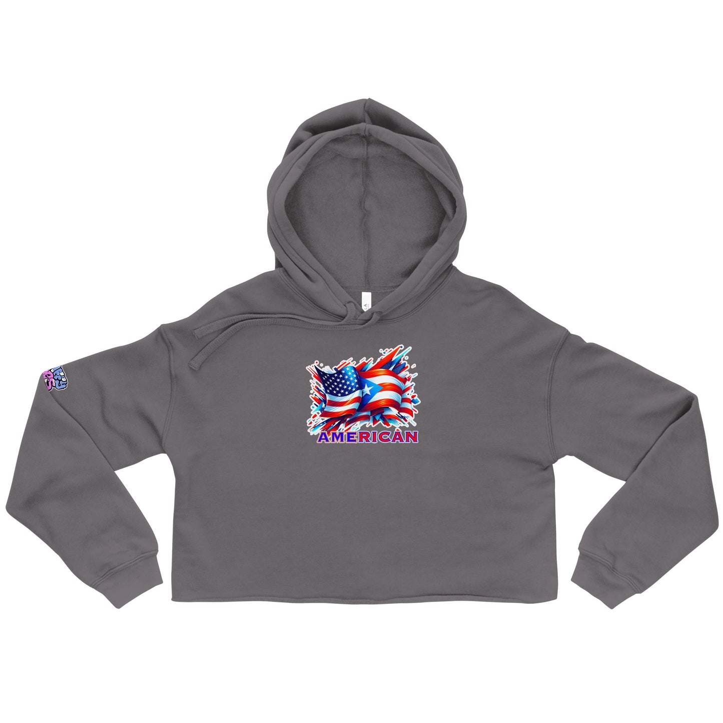 Graffytees AME-RICAN flags US-PR Crop Hoodie