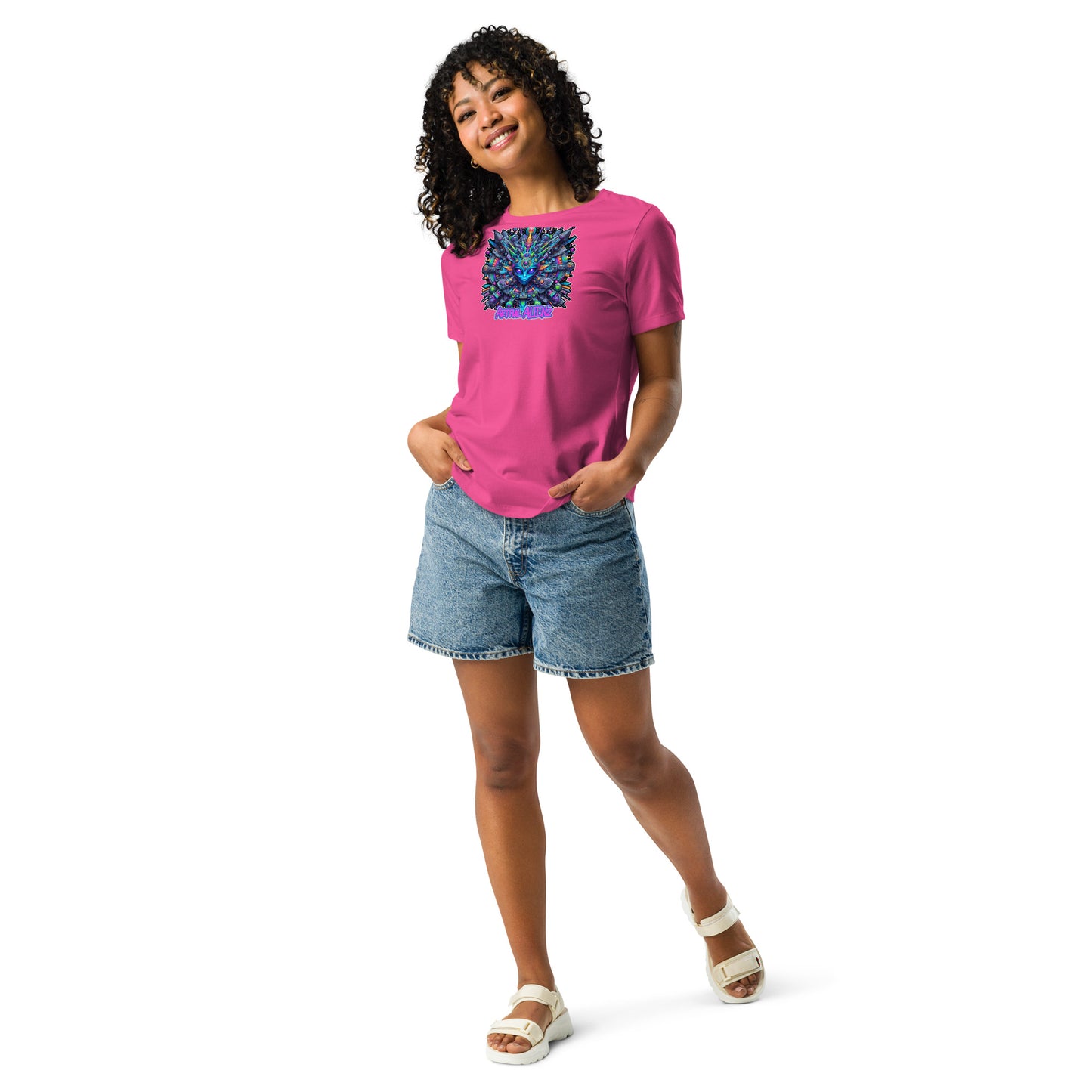 Graffytees Artful Alienz Purp designWomen's Relaxed T-Shirt