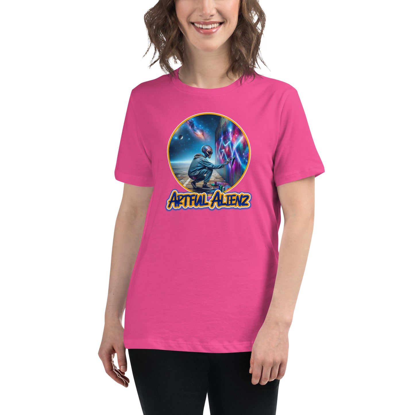 Artful Alienz Alien Graffiti Artist Women's Relaxed T-Shirt