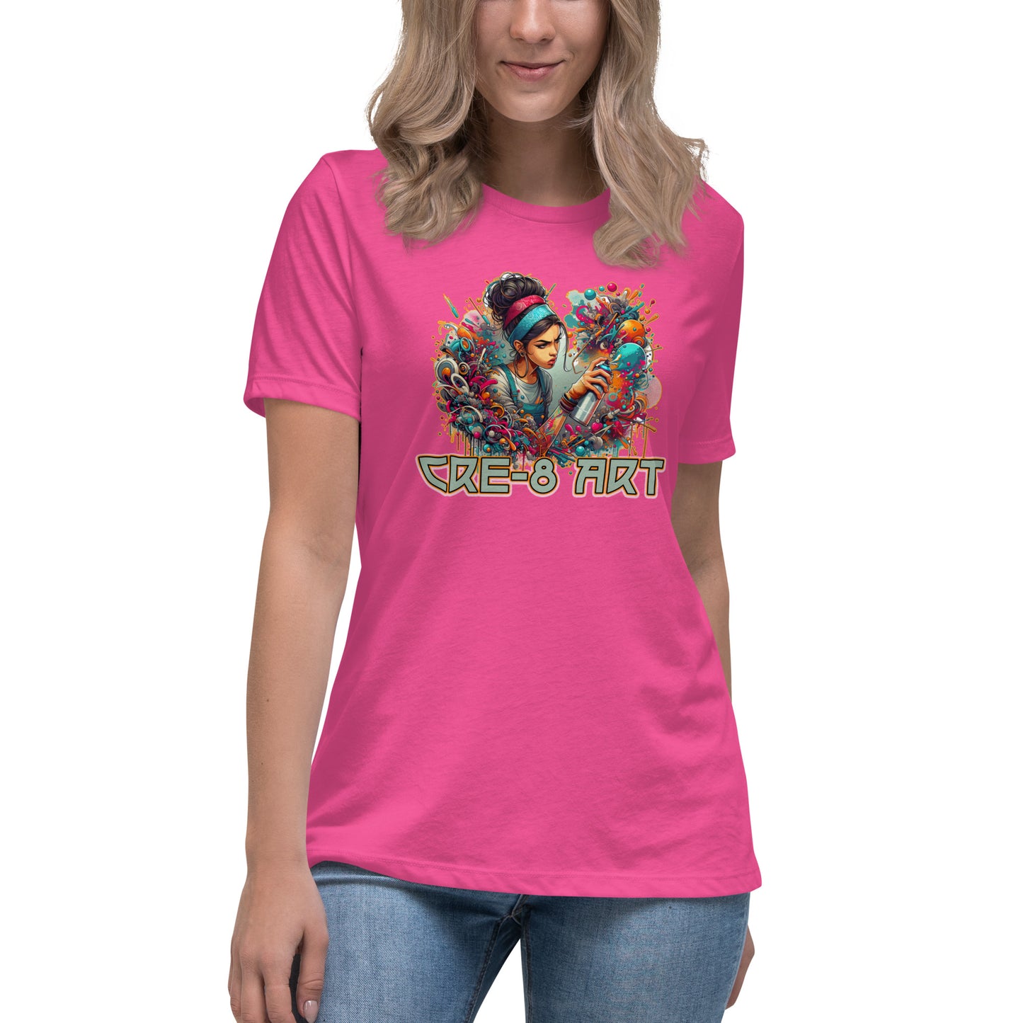 GraffyTees CRE-8 Art girl graph Artist Women's Relaxed T-Shirt