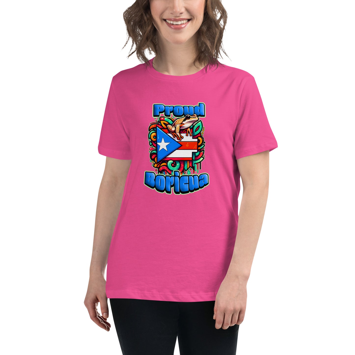 Graffytees Proud Boricua Women's Relaxed T-Shirt