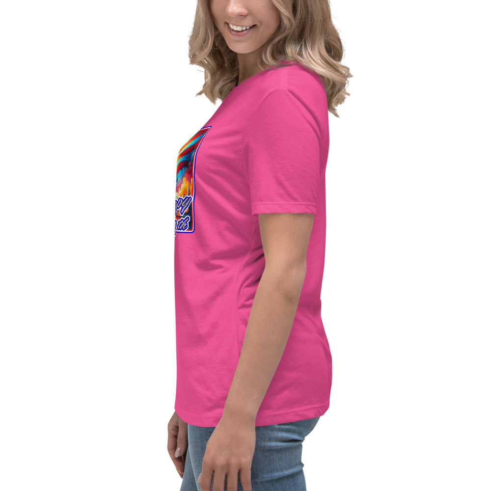 Graffytees Happy 4th of July Women's Relaxed T-Shirt