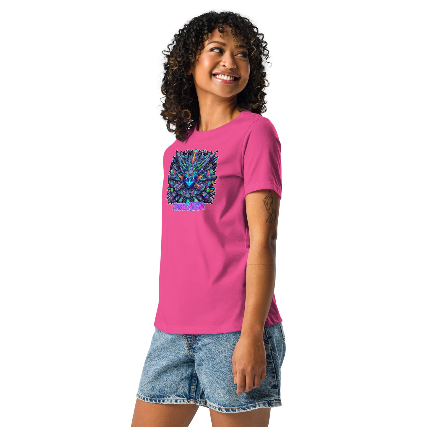 Graffytees Artful Alienz Purp designWomen's Relaxed T-Shirt
