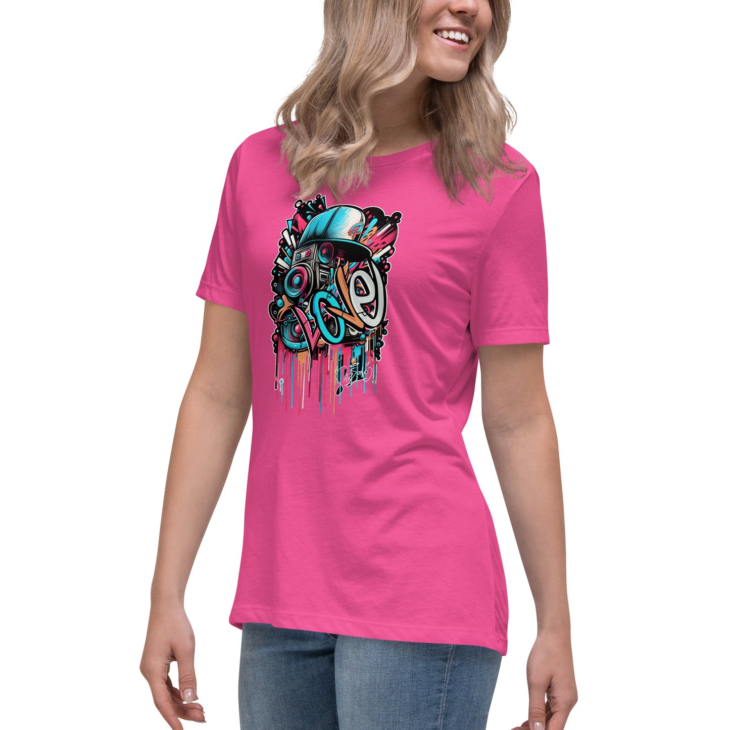 Graffytees Loud Love Graffiti design Women's Relaxed T-Shirt