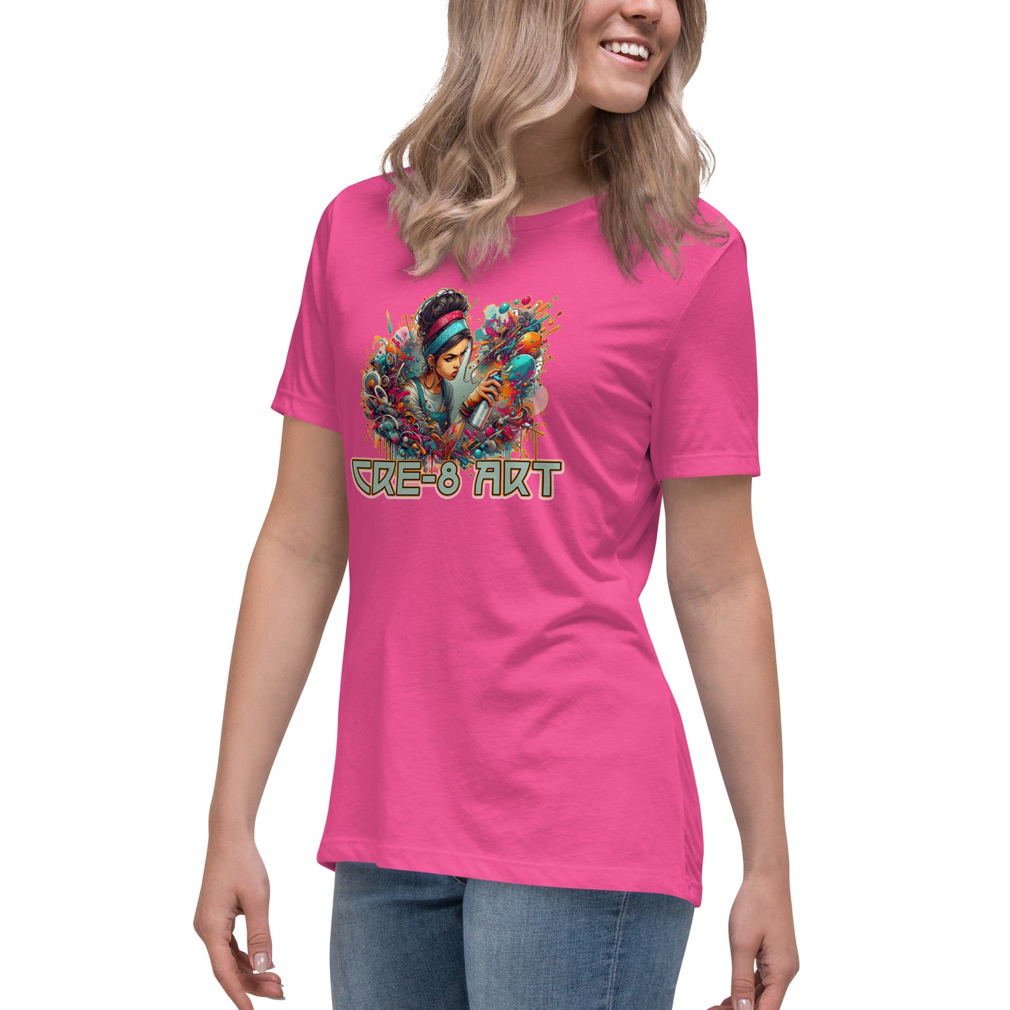 GraffyTees CRE-8 Art girl graph Artist Women's Relaxed T-Shirt