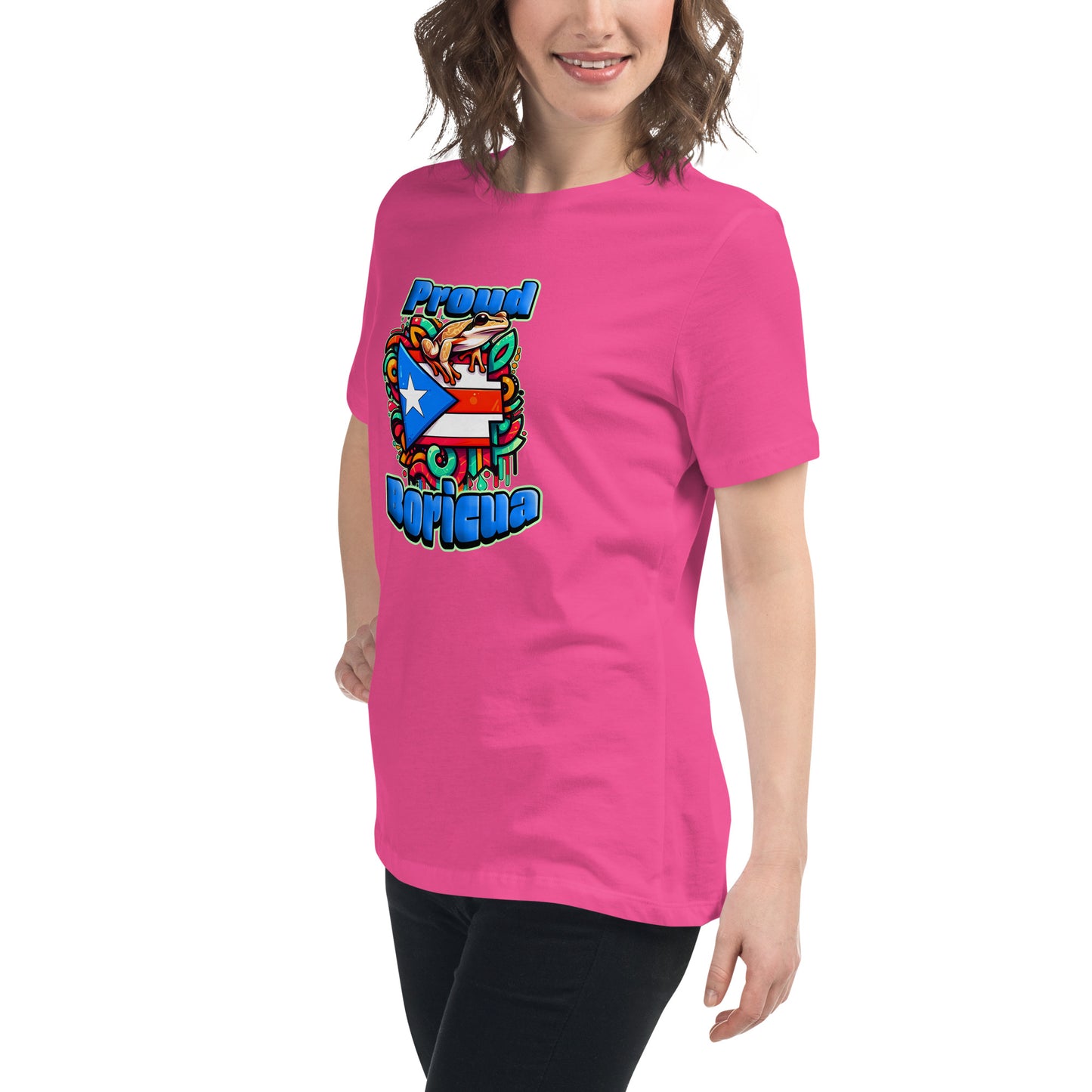 Graffytees Proud Boricua Women's Relaxed T-Shirt