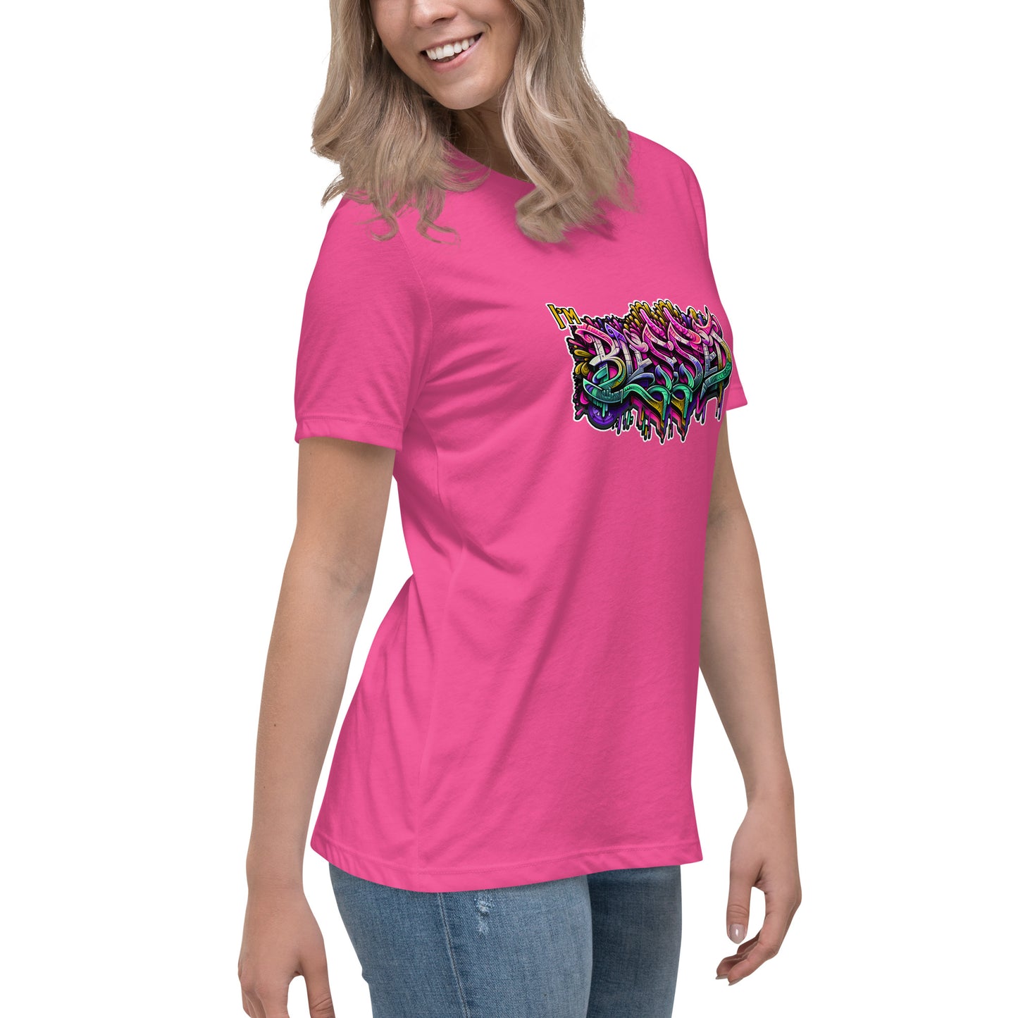 Graffytees Blessed Graffiti design Women's Relaxed T-Shirt