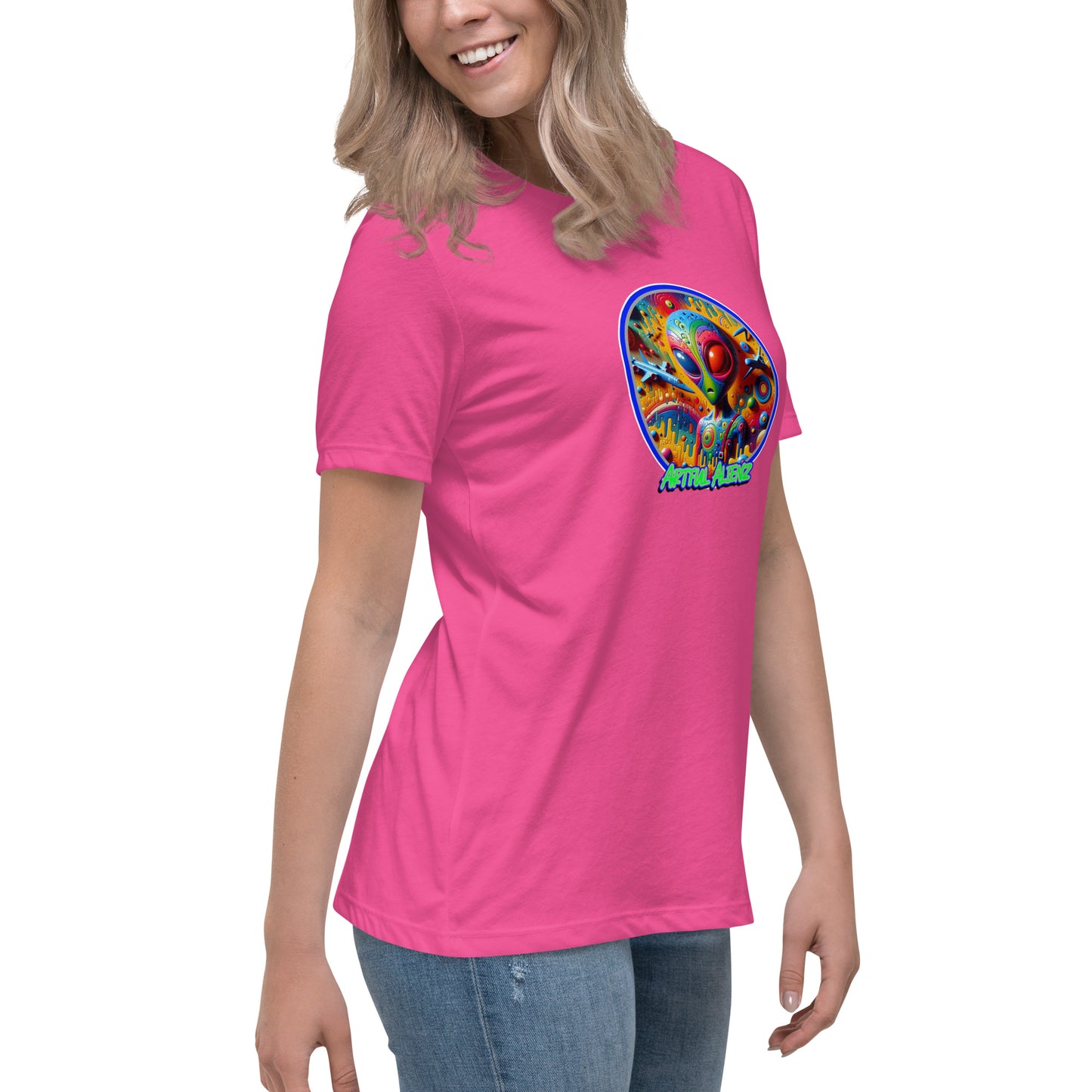 Graffytees Artful Alienz colorful graffiti design Women's Relaxed T-Shirt