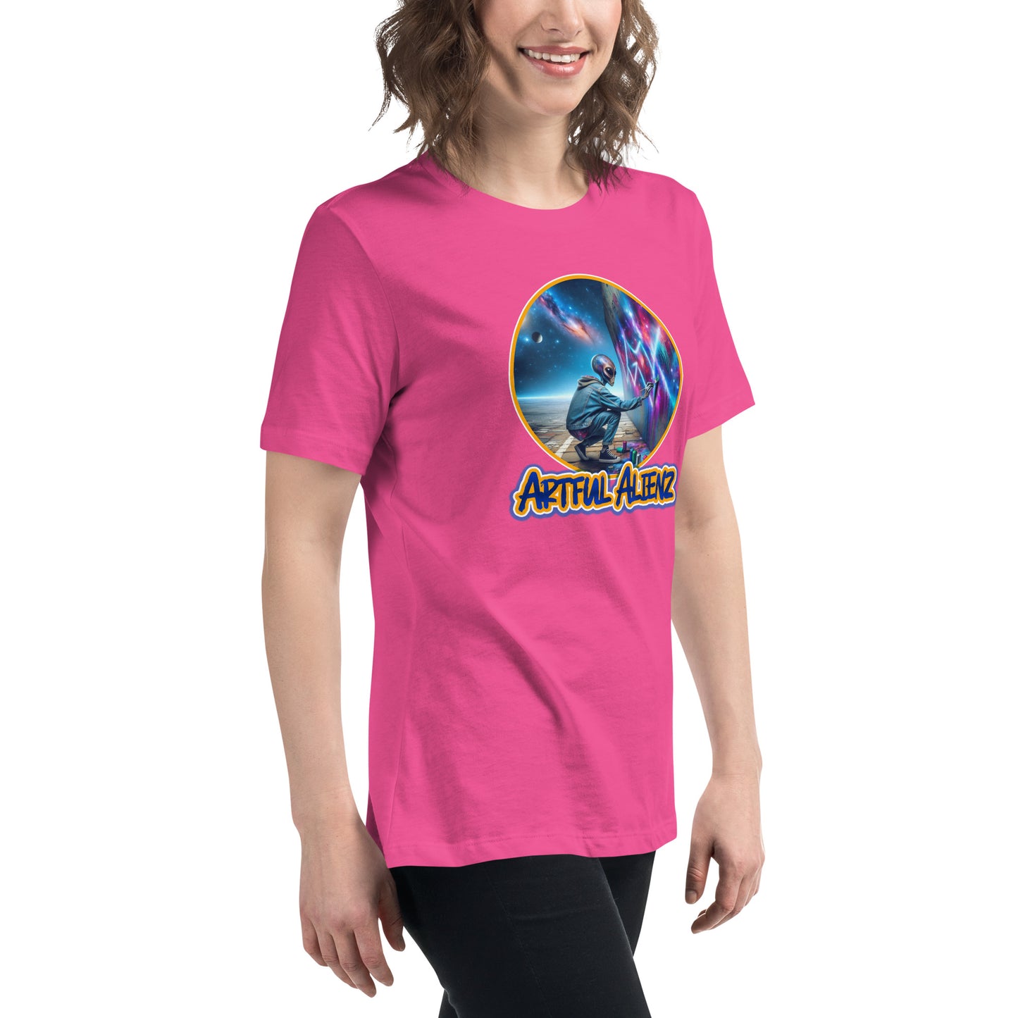 Artful Alienz Alien Graffiti Artist Women's Relaxed T-Shirt