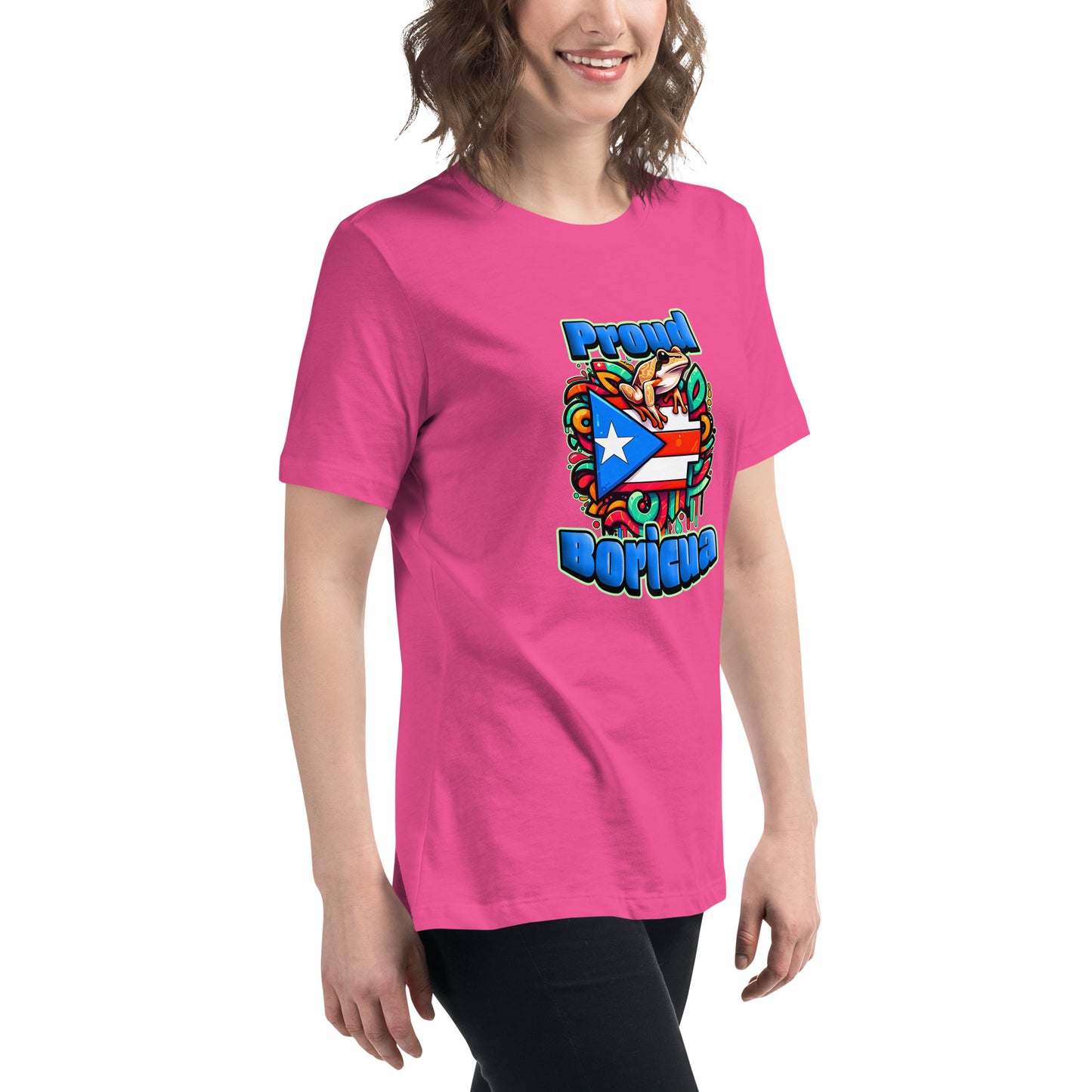 Graffytees Proud Boricua Women's Relaxed T-Shirt
